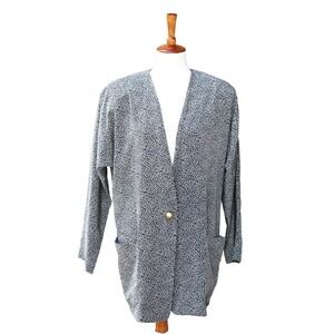 Black and White Blazer Loose Fitting Blazer Women Size 12